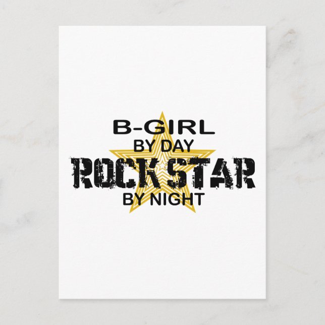Postal Estrella de rock B-Chica por noche (Anverso)
