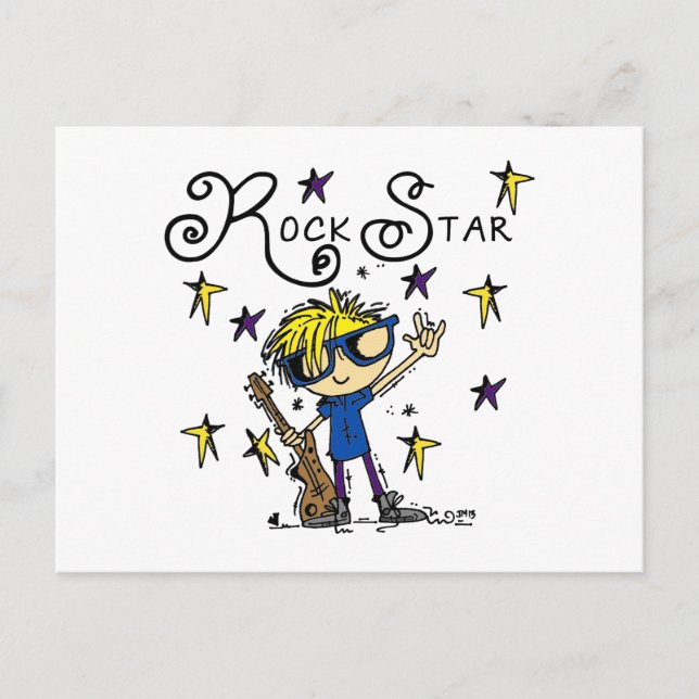 Postal Estrella de rock de Blond Boy (Anverso)