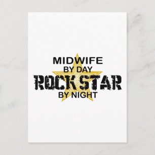 Postal Estrella de rock de comadrona por noche