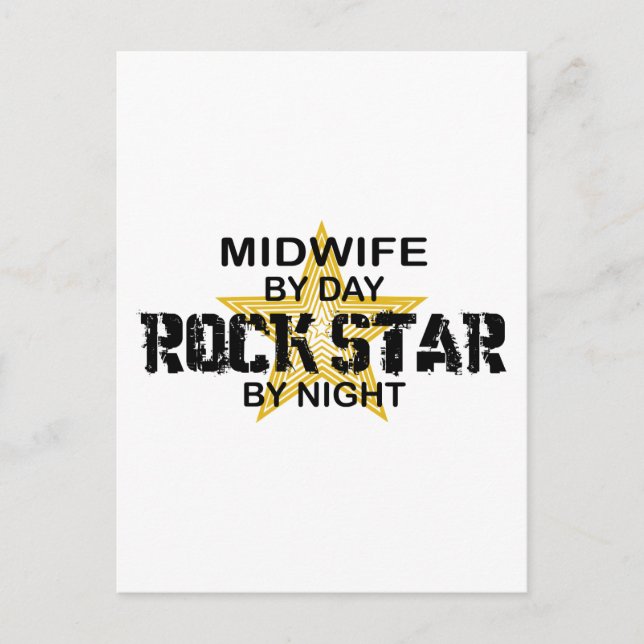 Postal Estrella de rock de comadrona por noche (Anverso)