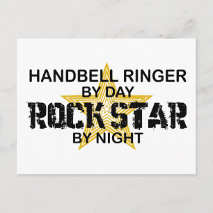 Postal Estrella de rock Handbell RInger por noche