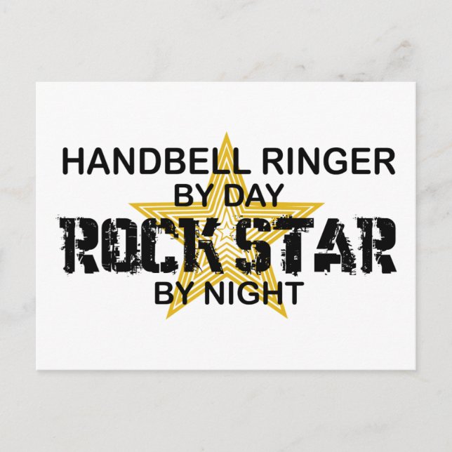 Postal Estrella de rock Handbell RInger por noche (Anverso)