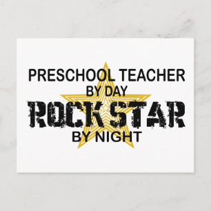 Postal Estrella de rock preescolar por noche
