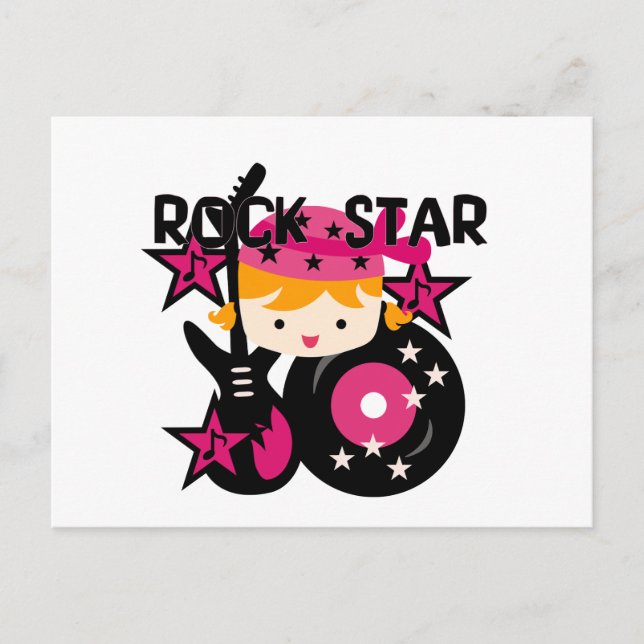 Postal Estrella de rock rubio Chica (Anverso)
