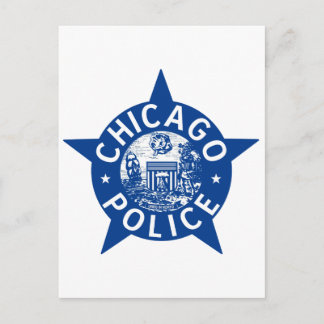 Postal Estrella de VINTAGE de la Policía de Chicago