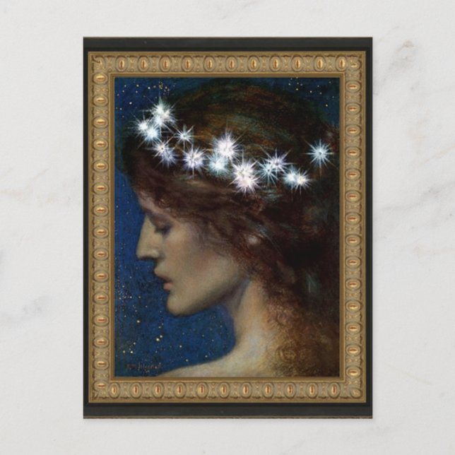 Postal Estrella del cielo por Edward Robert Hughes (Anverso)