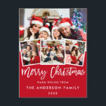 Postal Estrella del guión del pincel Feliz Navidad 4 Foto<br><div class="desc">Estrella del guión del pincel Feliz Navidad Tarjeta postal roja - 4 fotos</div>