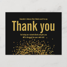 Postal Estrella del Purpurina de oro Gracias Negrita