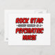 Postal Estrella del rock... Enfermero psiquiátrico (Anverso / Reverso)
