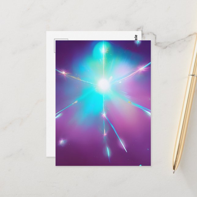 Postal Estrella espacial surrealista (Anverso/Reverso In Situ)