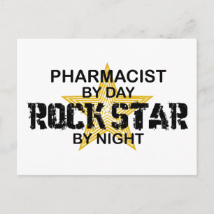 Postal Estrella farmacéutica de rock por noche