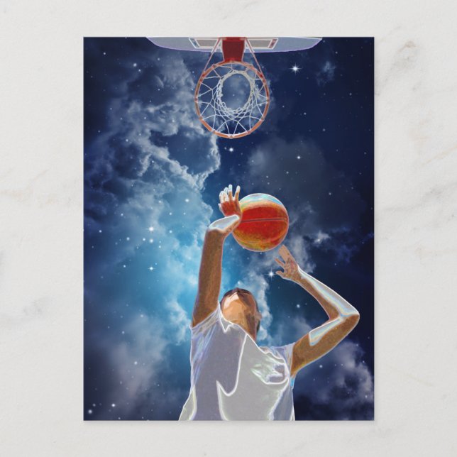 Postal Estrella futurista de baloncesto (Anverso)