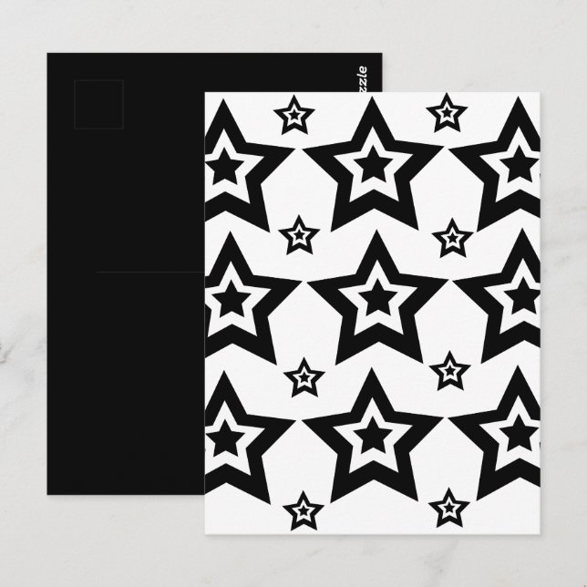 Postal Estrella geométrica Estrella negra y geométrica bl (Anverso / Reverso)