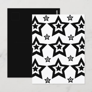 Postal Estrella Geométrica Negra y Blanca Estrella Geomét