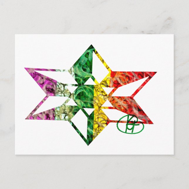 Postal Estrella judía arte de ironía (Anverso)