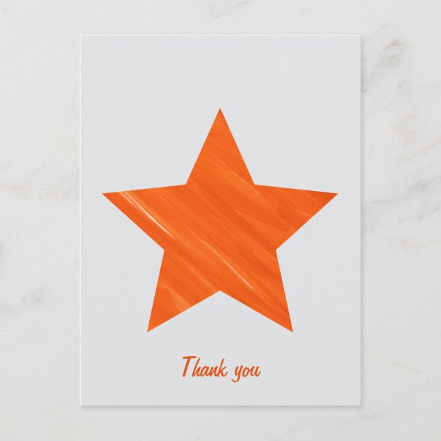 Postal Estrella Naranja Moderna Geométrica Minimalista Pe (Anverso)