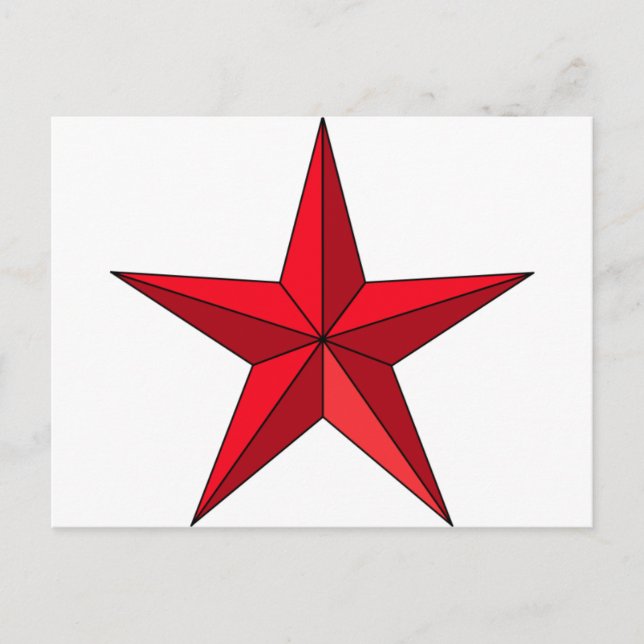 Postal Estrella Náutica Roja (Anverso)