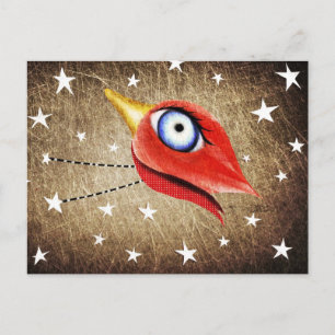 Postal Estrella Pájaro de Invierno