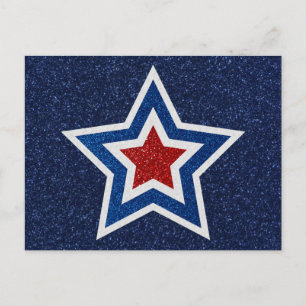 Postal Estrella Roja, Blanca y Azul Estrella 4 de julio P