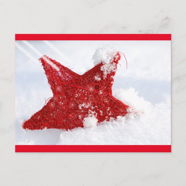 Postal Estrella roja en la nieve (Anverso)