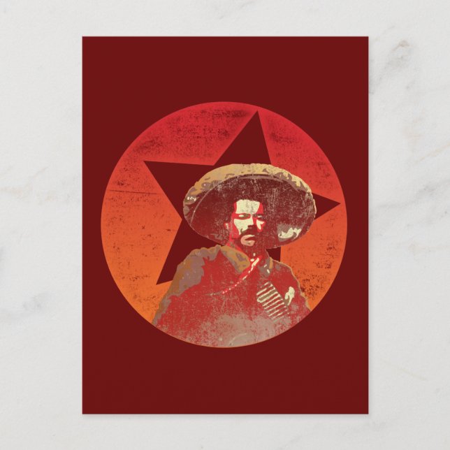 Postal Estrella roja Pancho Villa Vintage (Anverso)