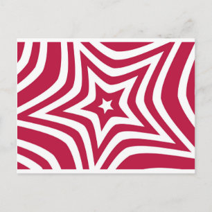 Postal Estrella roja y blanca audaz y brillante en un pat