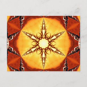 Postal Estrella tribal de fuego Kaleidoscope Mandala