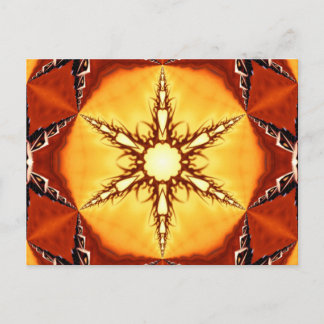 Postal Estrella tribal de fuego Kaleidoscope Mandala