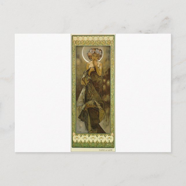 Postal Estrella vespertina de Alphonse Mucha (Anverso)