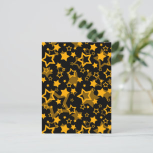 Postal Estrellas Amarillas Doradas Diseño Brillante 