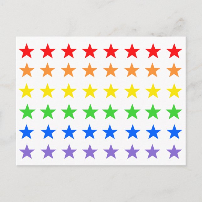 Postal Estrellas arcoiris (Anverso)