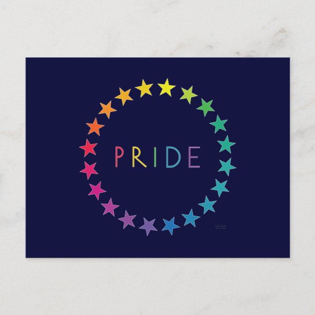 Postal Estrellas arcoiris del Orgullo Gay (Anverso)