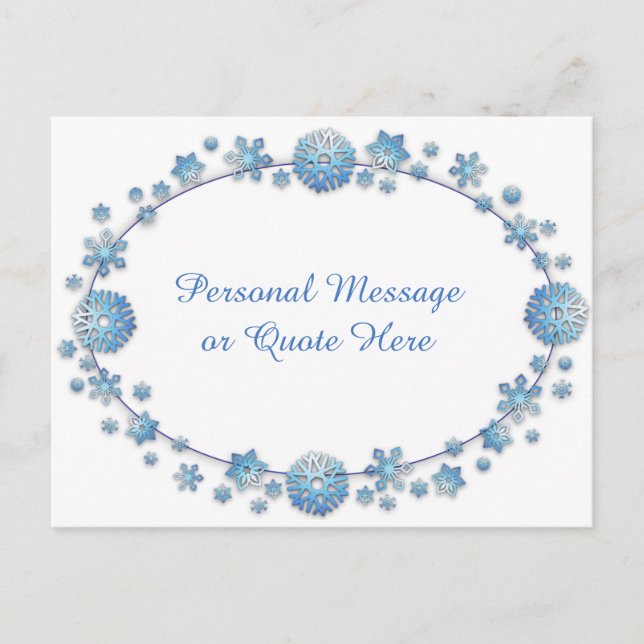 Postal Estrellas Azules Delicadas con Mensaje Personal o  (Anverso)