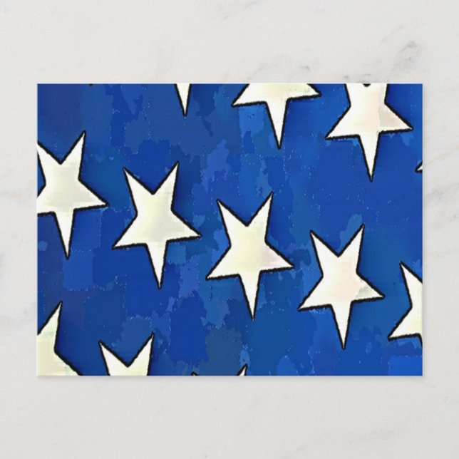 Postal Estrellas blancas con azul (Anverso)