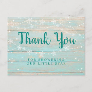 Postal Estrellas de cuerda rusticas de textura de madera