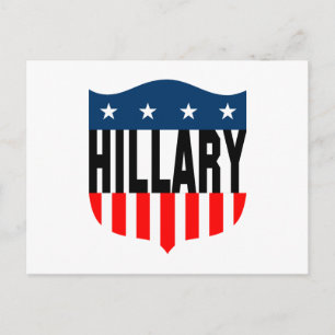 Postal estrellas de hillary clinton y rayas