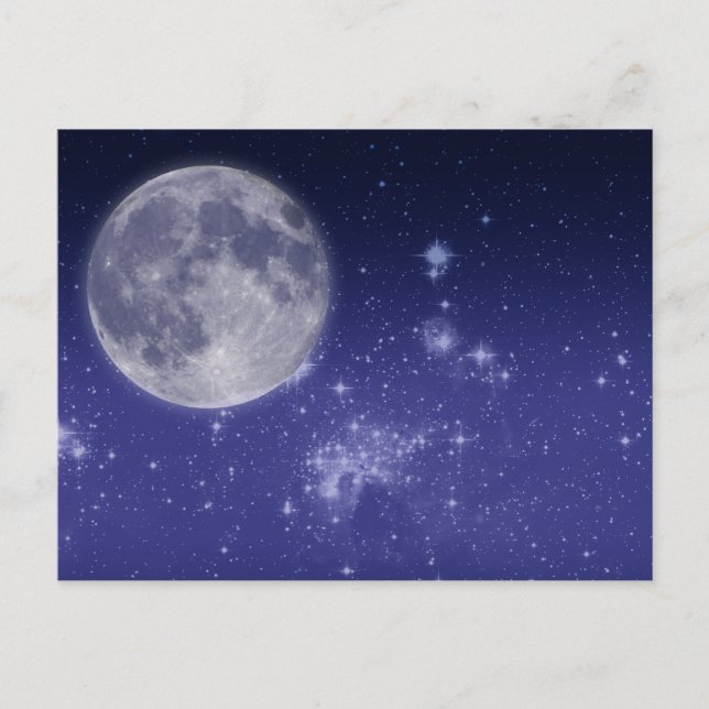 Postal Estrellas de luna y brillantes (Anverso)