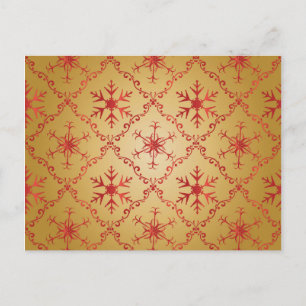 Postal Estrellas de Navidades rojos sobre oro