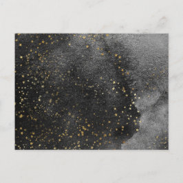 Postal Estrellas de oro del cielo negro de tinta
