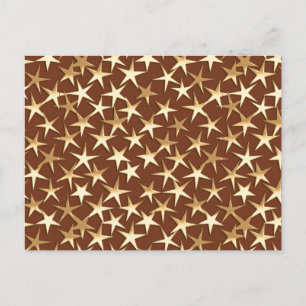 Postal Estrellas de oro en marrón chocolate