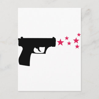 Postal estrellas de pistolas negras