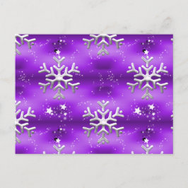 Postal Estrellas de plata y copos de nieve en Navidades m