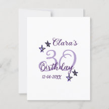 Estrellas de purpurina morada cumpleaños 30 modern