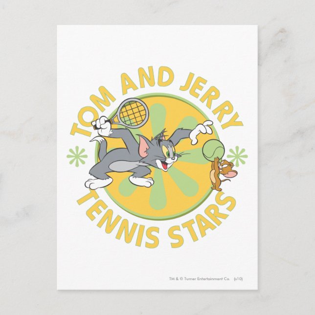 Postal Estrellas de tenis de Tom y Jerry 5 (Anverso)