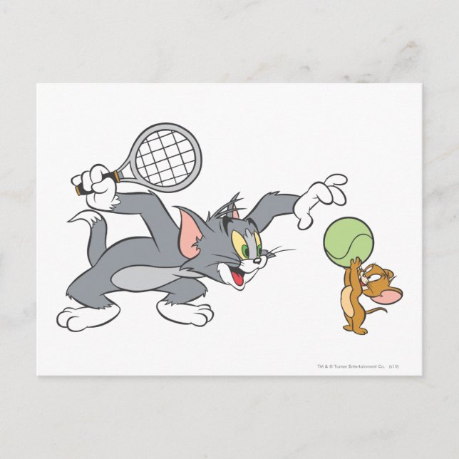 Postal Estrellas de tenis Tom y Jerry 2 (Anverso)