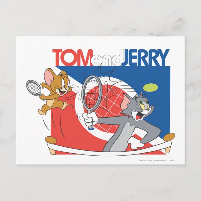 Postal Estrellas de tenis Tom y Jerry 4 (Anverso)