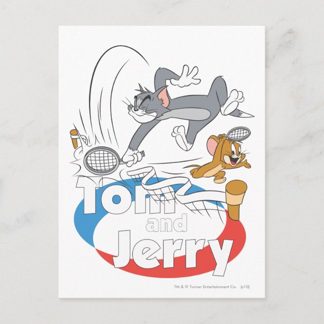 Postal Estrellas de tenis Tom y Jerry 7 (Anverso)
