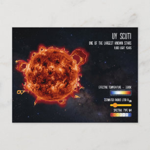 Postal Estrellas del Espacio Astronomía Estrella Más Gran