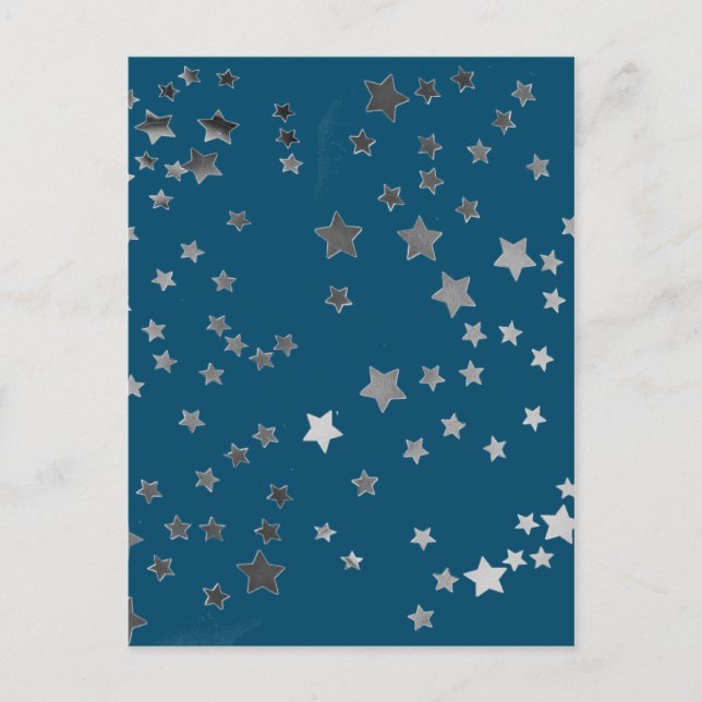 Postal Estrellas dispersas en azul (Anverso)
