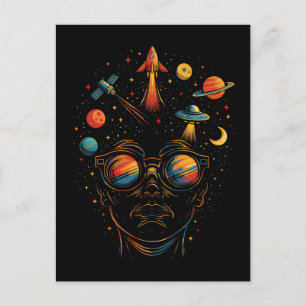 Postal Estrellas en mis ojos Espacio psicodélico Ciencia 